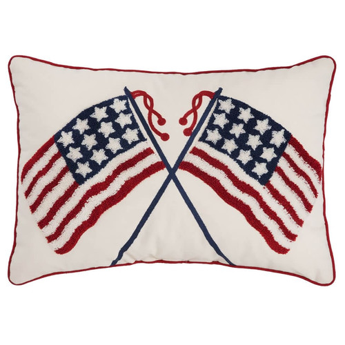 C&F Home Throw Pillow - Double U.S. Flag (86032296B)