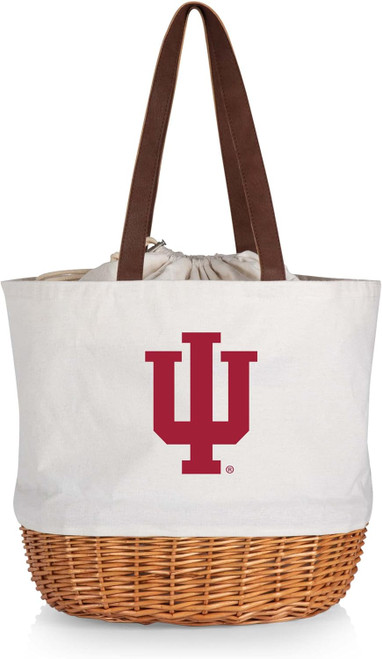 Picnic Time Coronado Canvas and Willow Basket Tote, Indiana University (203-00-187-674-0)