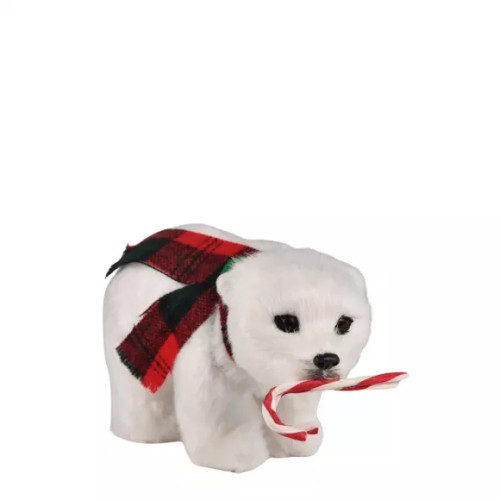 Byers' Choice Polar Bear with Candy Cane (6696)