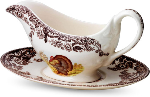 Portmeirion Spode Woodland Turkey Sauce Boat with Stand (1282041)