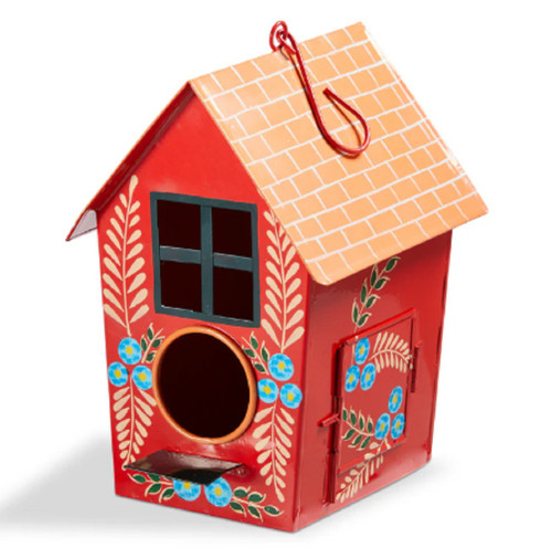 TAG Hand Painted Feathers Bird House (G21318)