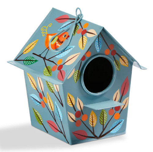 TAG Hand Painted Feathers Bird House (G21314)