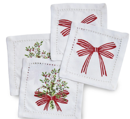 TAG Cotton Coaster, Winter Berries - Set Of 4 (G21841)