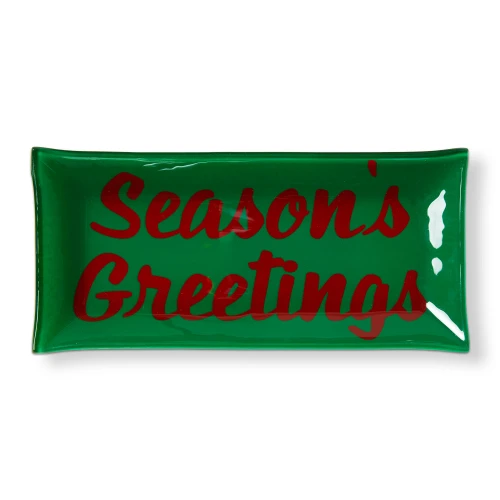 TAG Glass Trinket Tray, Seasons Greetings (G21508)