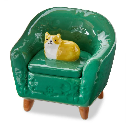 TAG Lidded Trinket Box, Orange Cat (G22023)