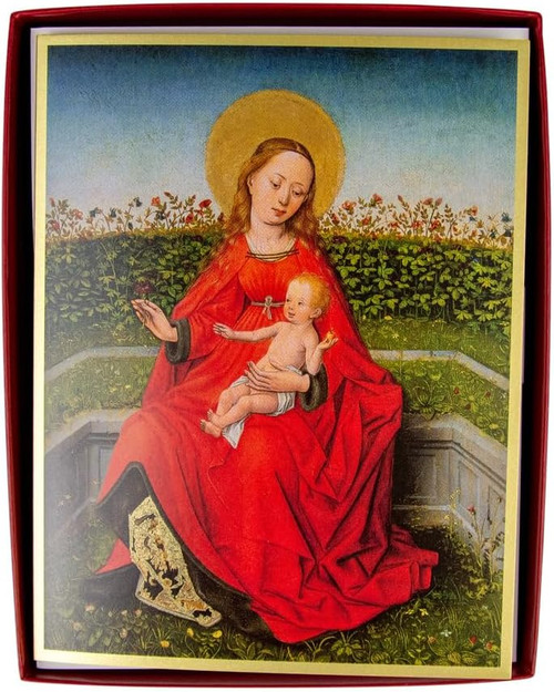 Caspari Boxed Christmas Cards, Maria of the Rose Bush - Box of 15 (104301)