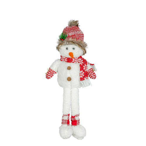 Hanna's Handiworks Snowy Snuggle Buddy Dangle Leg Sitter with Round Cap (16506A)