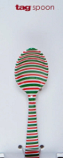 TAG Wonderful Xmas Enamel Spoon, Christmas Stripes (G22212C)