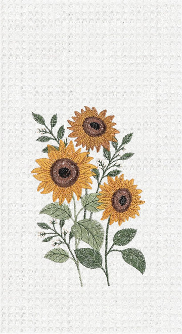 C&F Home Waffle Weave Kitchen Towel, Sunflower Patch (C86171646)