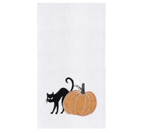 C&F Home Flour Sack Kitchen Towel, Cat & Pumpkin (C861712708B)