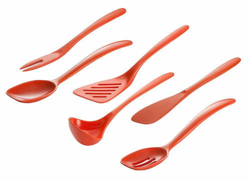 Gourmac 7.5" Melamine Mini Utensils, Orange - Set of 6 (3517X6OR)