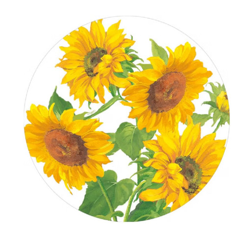 Caspari Paper Salad/Dessert Plates, Sunflower Field - 2 Packs (19330SP)