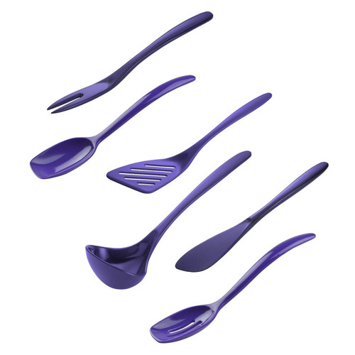 Gourmac 7.5" Melamine Mini Utensils, Violet - Set of 6 (3517X6VT)