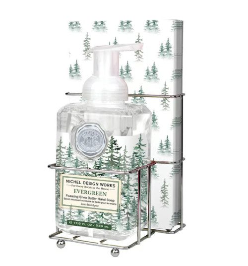 Michel Design Works Foaming Hand Soap & Napkin Set, Evergreen (809462)