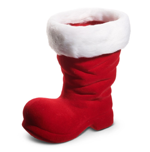 RAZ Imports 10.5" Red Flocked Boot (4540873)