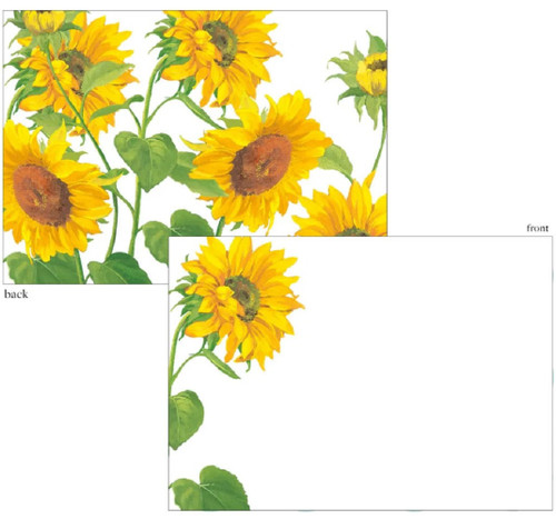 Caspari Correspondence Cards, Sunflower Field - Box of 12 (96621CCU12)