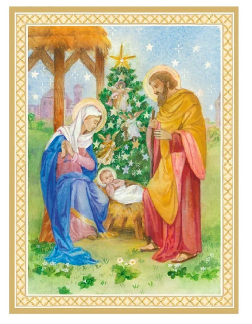 Caspari Boxed Christmas Cards, The Holy Family - 15 Cards (106206)