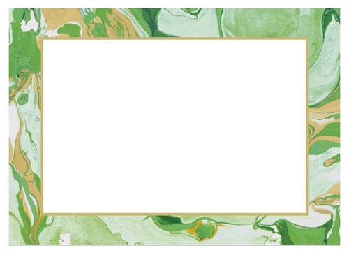 Caspari Self-Adhesive Labels, Marbled Green (LTAG149)