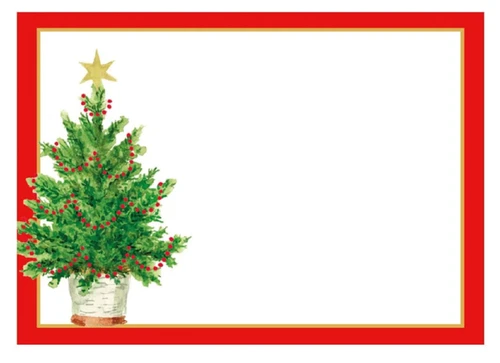 Caspari Self-Adhesive Labels, Potted Christmas Tree (LTAG151)
