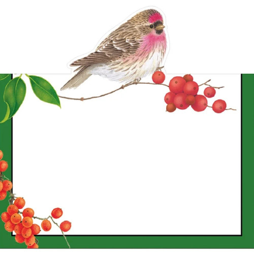 Caspari Die-Cut Foil Place Cards, Birds and Berries (95925P)