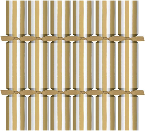 Caspari Gold/White Stripe 7-Inch Mini Party Crackers - Box of 12 (CK208-7)