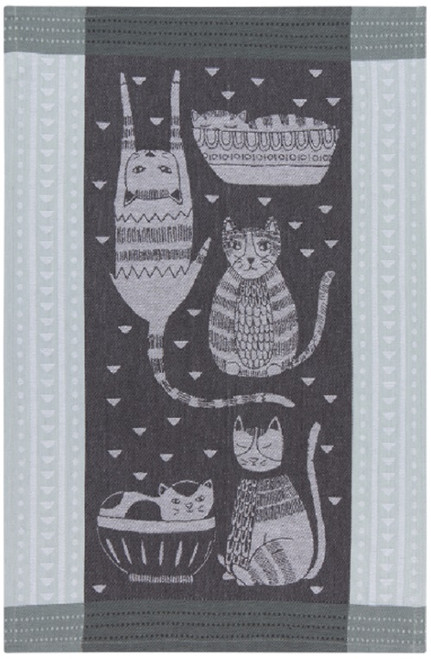 Now Designs by Danica Jacquard Cotton Kitchen Towel, Purr Party (2180067)