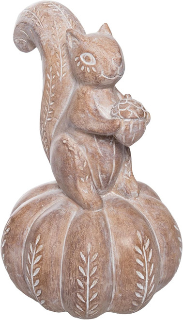 GALLERIE II Squirrel On Pumpkin Figurine (XFGH80760)