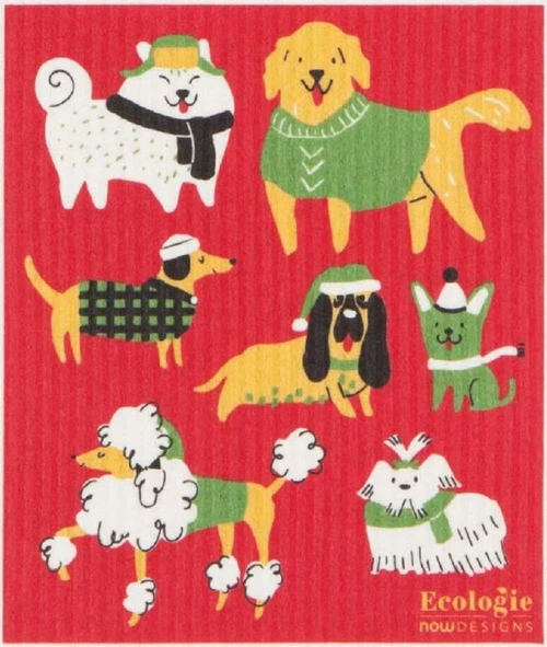 Now Designs by Danica Swedish Sponge Dishcloth, Yule Dogs (2000089)