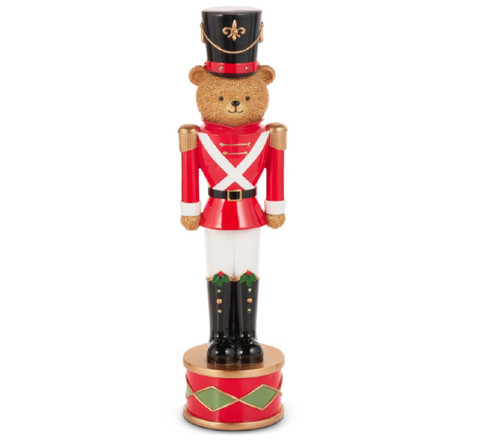 RAZ Imports 17.75" Lighted Bear Nutcracker on Drum (4611781)