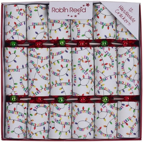 Robin Reed 10" Christmas Crackers, Christmas Party Lights Garland - Box of 12 (52514)
