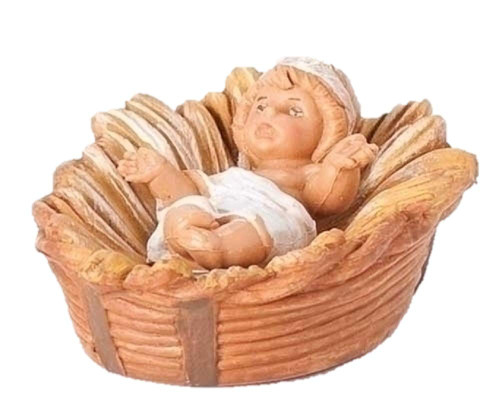 Roman Fontanini Baby Jesus in a Basket, 5" Collection (57513)