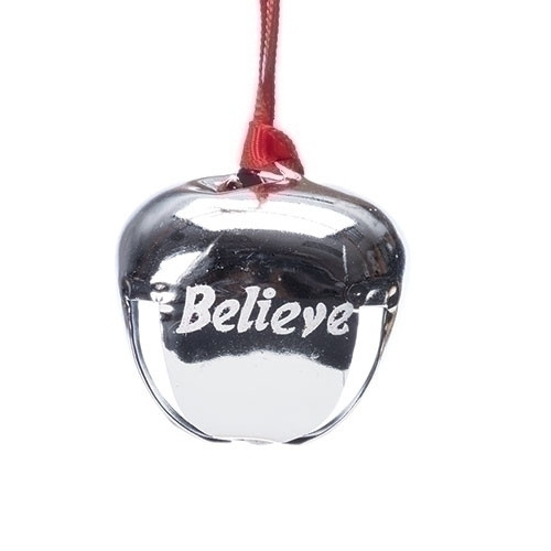 Roman Silver Believe Bell Ornament