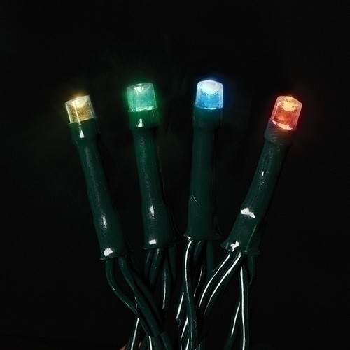 Roman USB 50L String Lights, Multi-Color LEDs With Green Cord