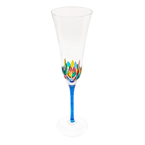 Gage Tree of Life Champagne Flute, Cobalt Stem