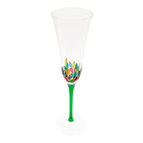 Gage Tree of Life Champagne Flute, Green Stem