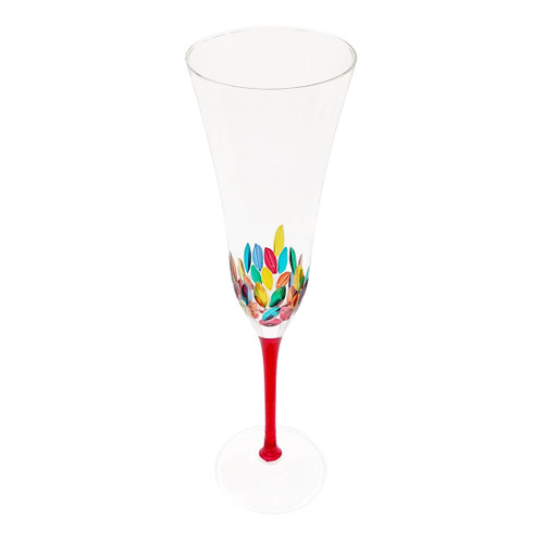 Gage Tree of Life Champagne Flute, Red Stem