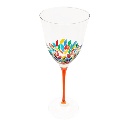Gage Tree of Life Wine Glass, Orange Stem