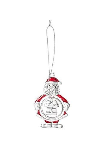Ganz Santa Ornament - Peace Love & Candy Canes