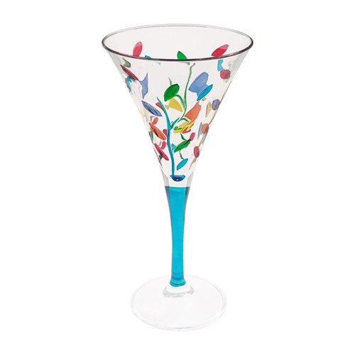 Gage Tree of Life Trumpet Wine Glass, Light Blue Stem