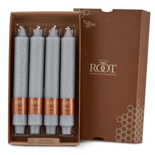 Root Timberline Collenette Candles 9", Platinum - Box of 4 (519PLT)