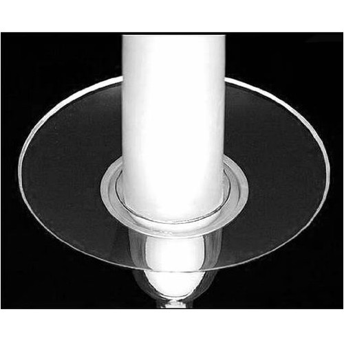 Biedermann & Sons Glass Bobeche Silver Rim, Set of 2(M100S)