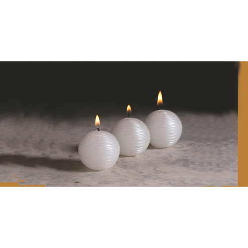 Biedermann & Sons Mini Ball Candles, Glitter White - Set of 12 (C4521WT)