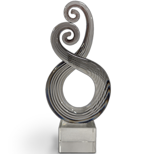 Badash 10" Entangle Centerpiece, Black & White Stripes (GW513)