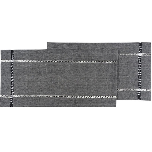 Now Designs Tangier Knotted Woven Table Runner, Black (1749017)