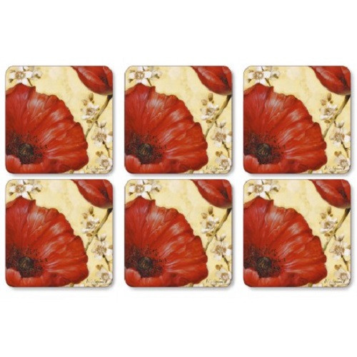 Pimpernel Coasters, Poppy De Villeneuve - Set of 6