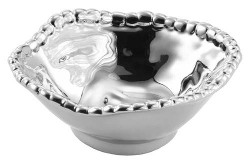 Pampa Bay Verona Porcelain Snack Bowl, Silver (CER-1137)