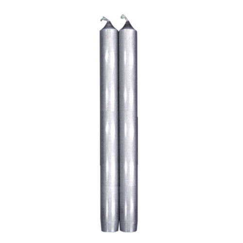 Caspari 10-Inch Crown Taper Candles, Silver, Set of 2 (CA61.2)