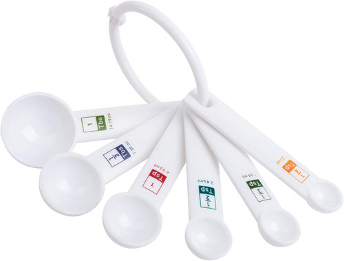 Fox Run 6-Piece Plastic Measuring Spoon Set White (4826)