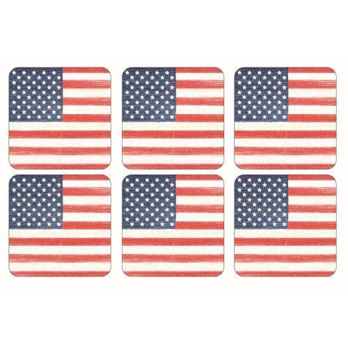 Pimpernel Coasters, American Flag - Set of 6