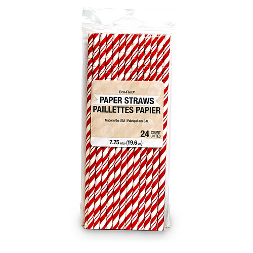 CEG Paper Straws, Red & White Striped (051151)